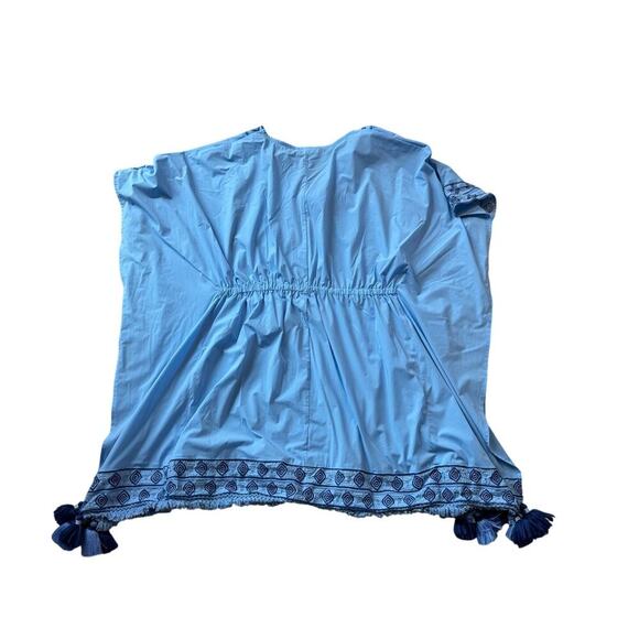 CABANA LIFE Women's Cover up, size Small. Blue, Embroidered w/Tassles cover Up - Picture 2 of 6